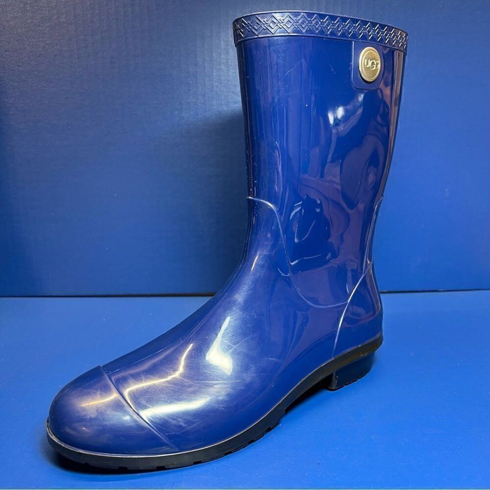 UGG Sienna Rain Boots Blue Jay Waterproof Rubber Women 9 1014452 Mid Calf
